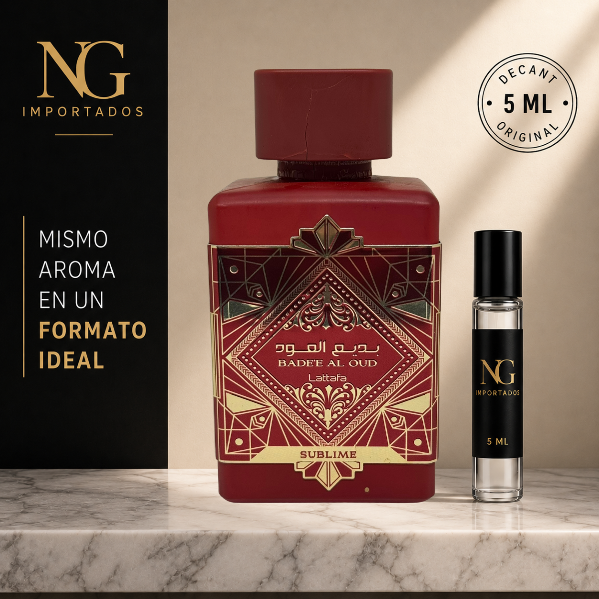 Decant Bade’e Al Oud Sublime Lattafa – 5 ml | Original