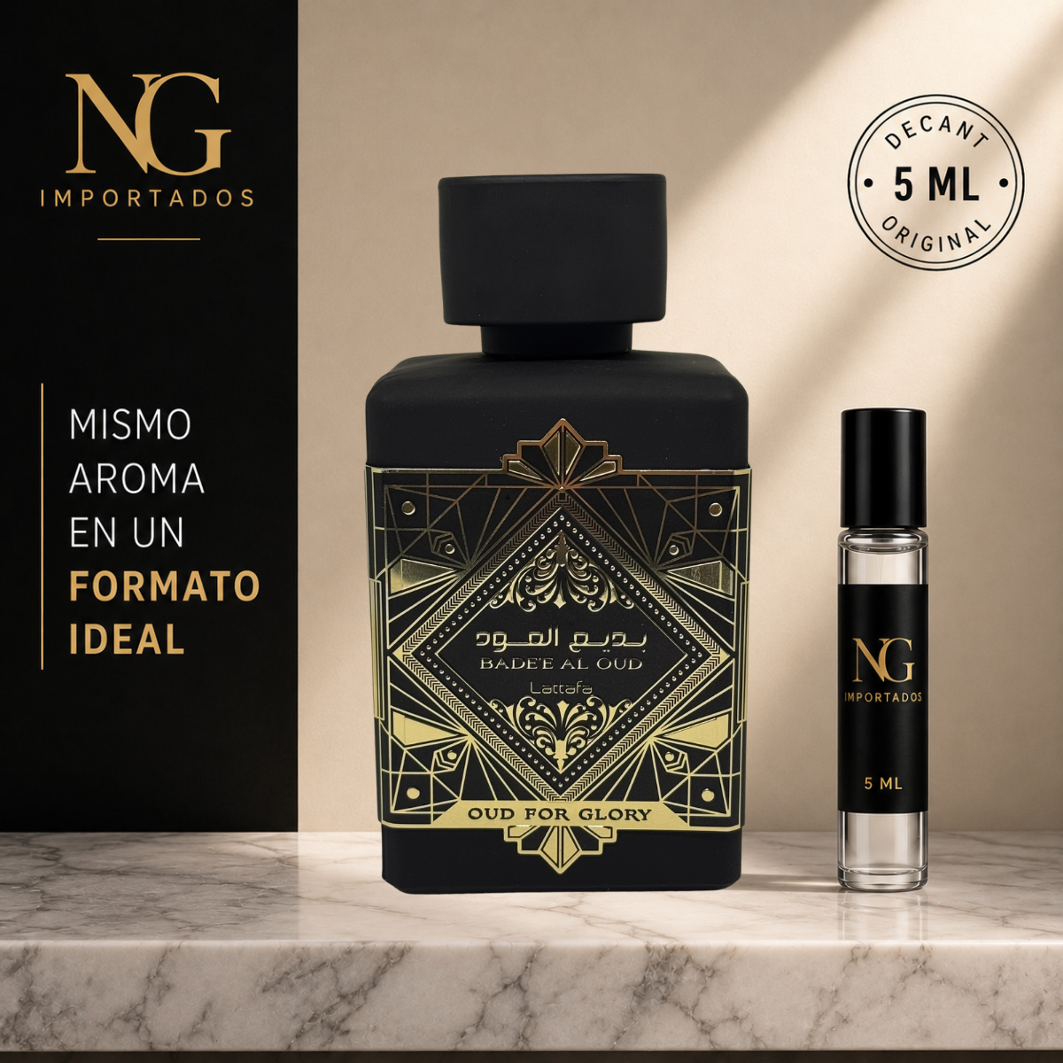 Decant Bade’e Al Oud Oud for Glory Lattafa – 5 ml | Original