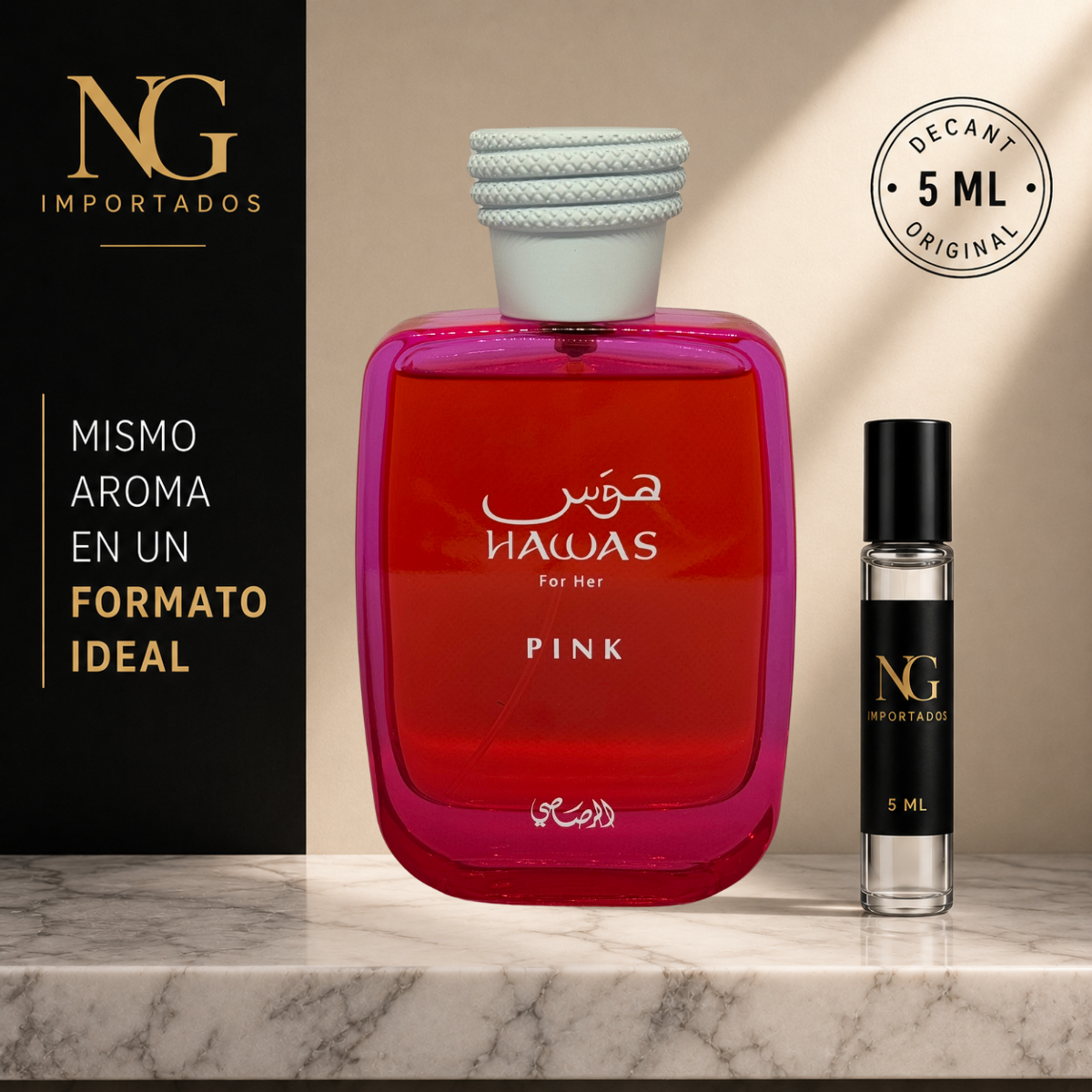 Decant Hawas Pink Rasasi – 5 ml | Original